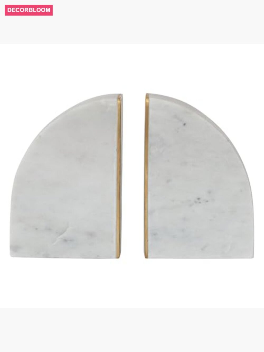 2-Piece Marble Bookends with Brass Inlay - Home Decor - Picture 4 of 7